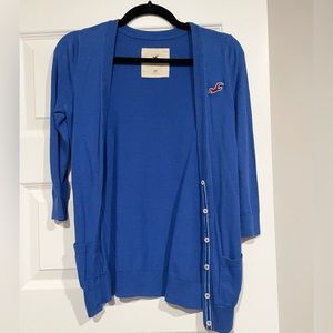 Blue Hollister cardigan. XS